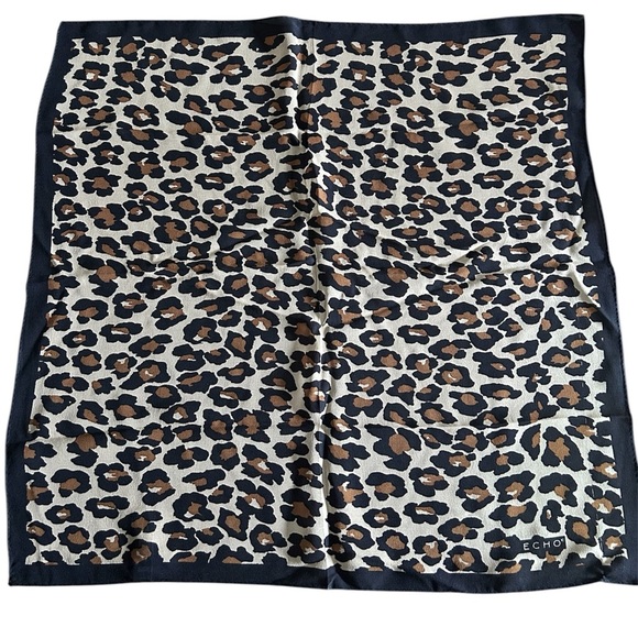 Echo Leopard Print Silk Scarf - Picture 1 of 3